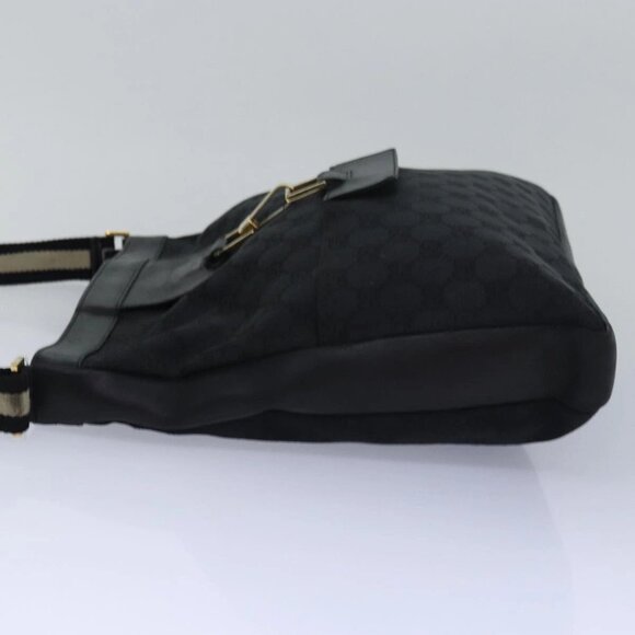 GUCCI Sherry Line GG Canvas Shoulder Bag Black White 001 4094 Auth mr271 - Picture 6 of 16